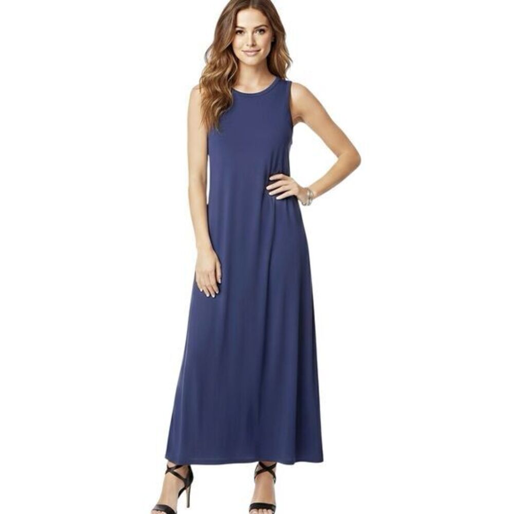 FSL + Apparel Womens Dress Sz Medium Maxi Sleeveless Stretch Side Slit Evening